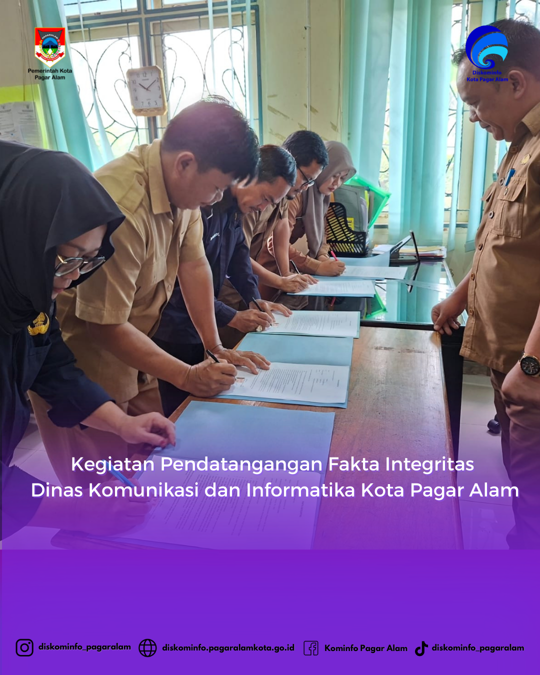 Perkuat Komitmen Pelayanan, Dinas Komunikasi dan Informatika Gelar Penandatanganan Pakta Integritas