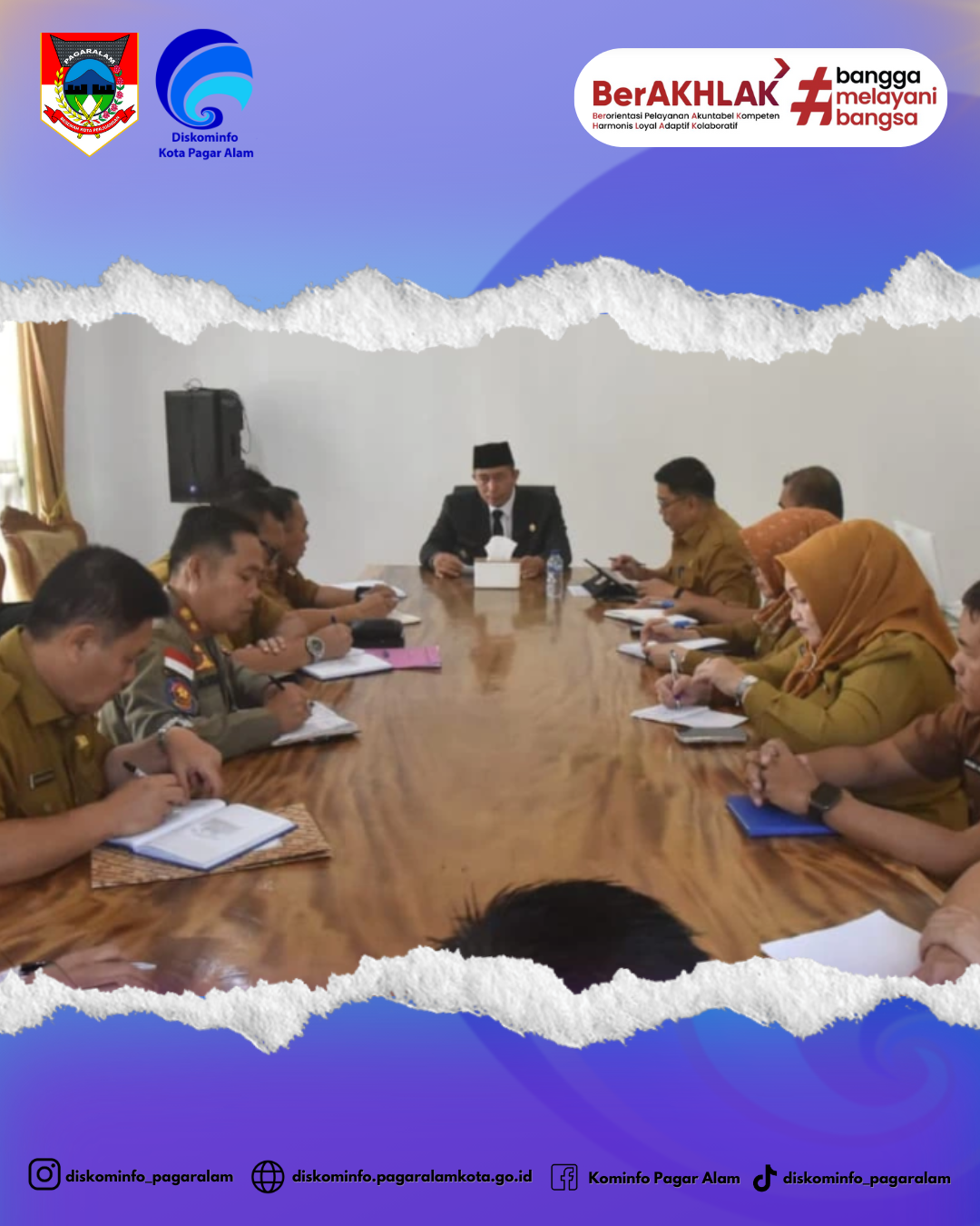 Rapat Persiapan Kunjungan Kerja Sekretaris Jenderal Kementerian Pertahanan Republik Indonesia (Sekjen Kemenhan RI) Letnan Jenderal TNI Tri Budi Utomo, ke Kota Pagar Alam