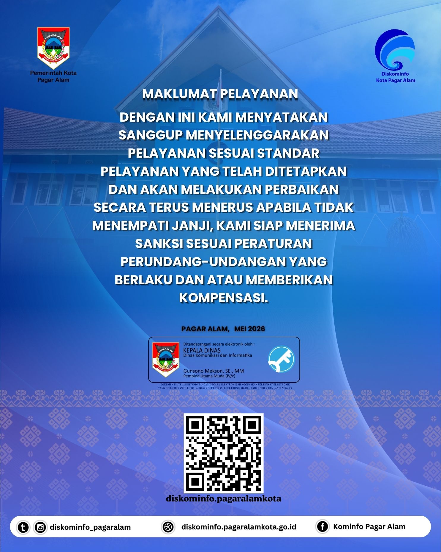 Maklumat Pelayanan Dinas Komunikasi dan Informatika