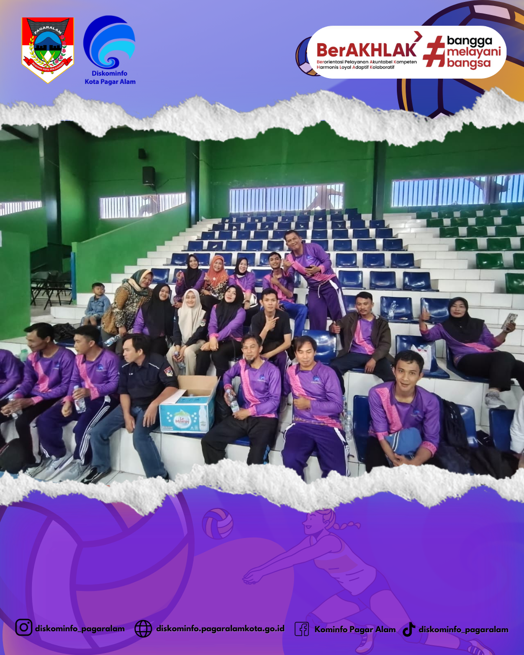 Dinas Komunikasi dan Informatika Kota Pagar Alam mengirimkan dua Regu, Putra dan Putri. Mengikuti turnamen bola voli "Wali Kota Cup 2025"