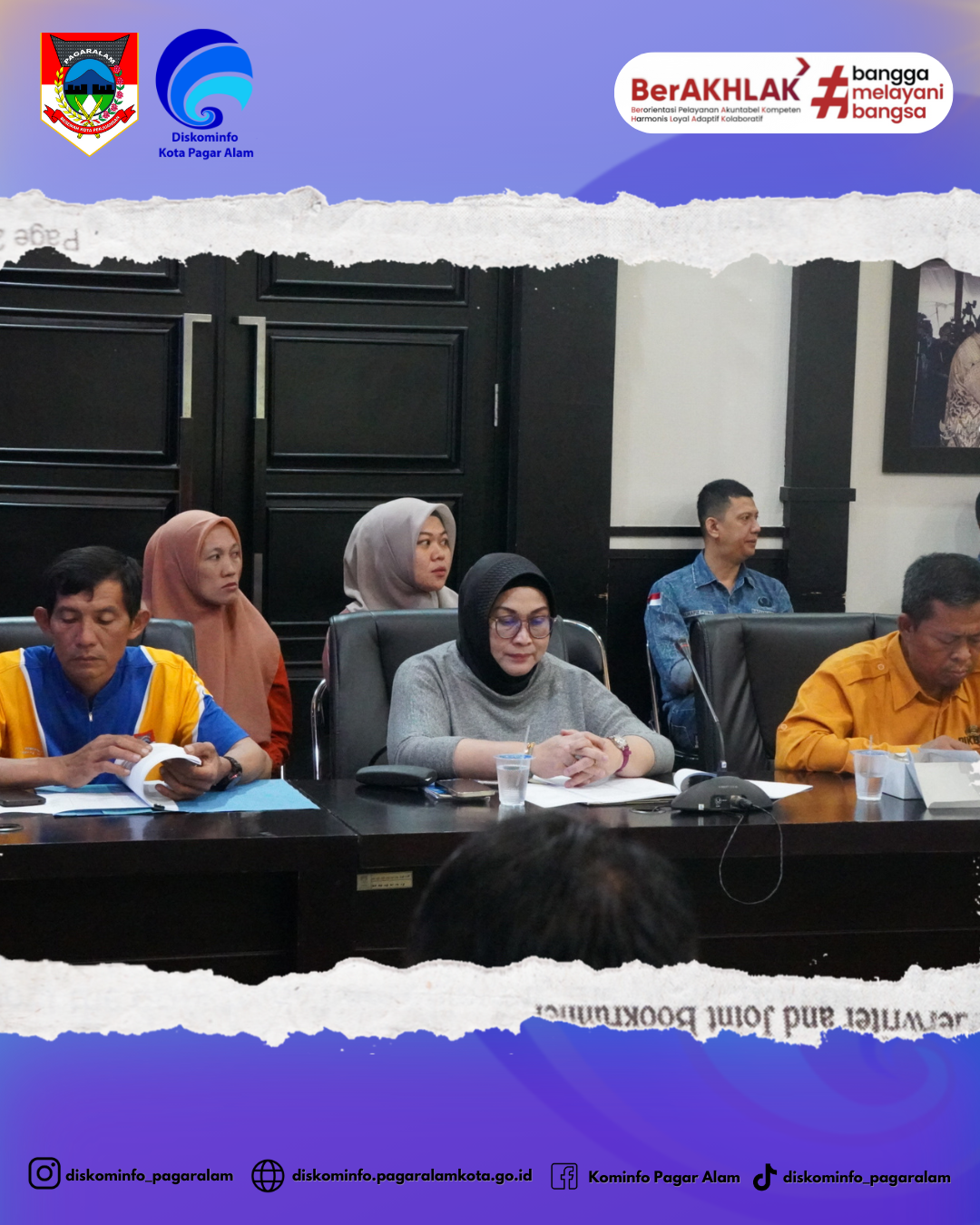 apat koordinasi rancangan Peraturan Walikota (Perwako) Struktur Organisasi Perangkat Daerah, bertempat di Ruang Rapat Besemah I, Kantor Wali Kota Pagar Alam